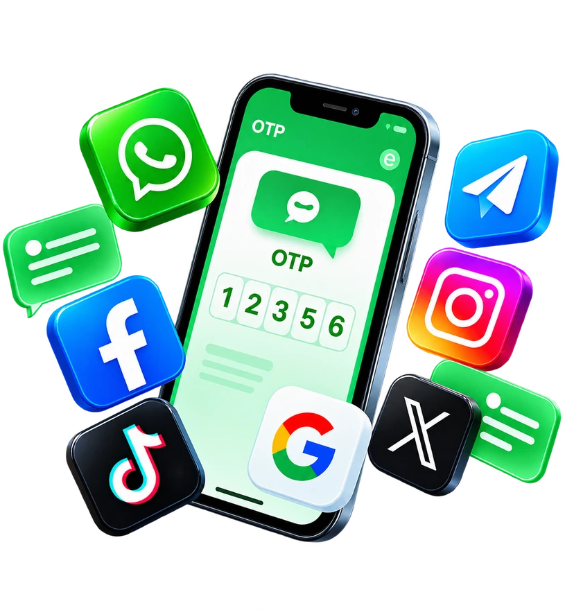 Kode OTP untuk WhatsApp, Telegram, Instagram, Facebook, TikTok, Google, dan X